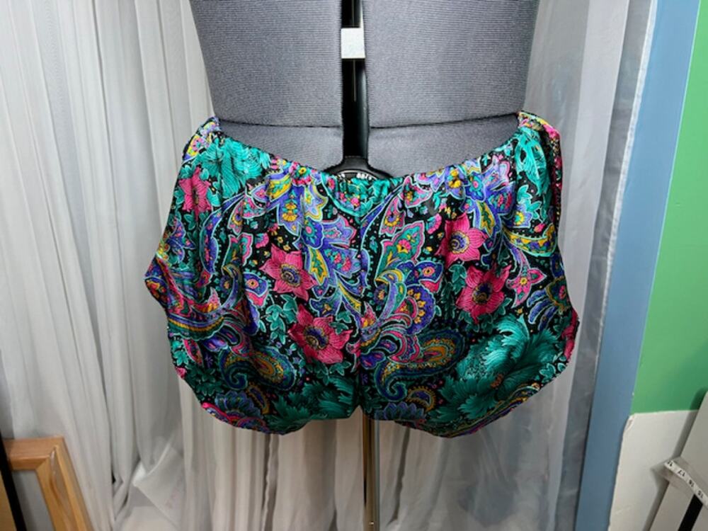 Panties paisley floral vintage 1980s teal purple pink